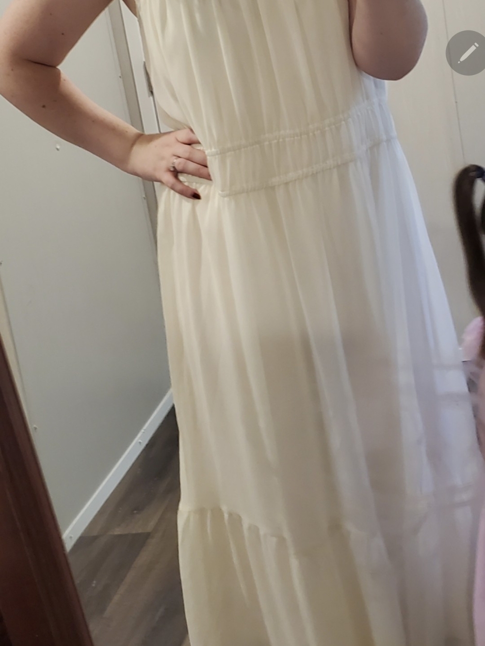 Women's Cream Chiffon Maxi Dress
